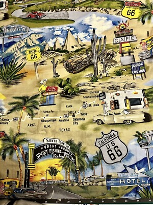 ROUTE 66 CALI ROAD TRIP COTTON FABRIC FQ