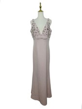 MAC DUGGAL 2278 Blush Pink Pearl Rhinestone Beaded Bodice Gown Size 10 $498