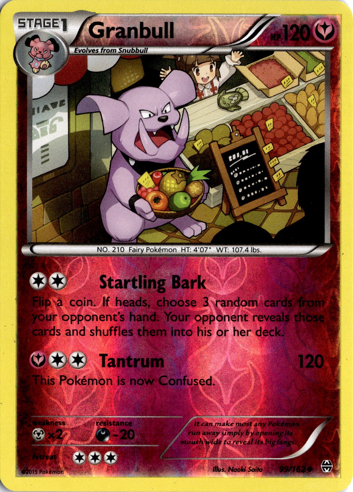 Granbull Reverse Holo Uncommon XY - BREAKthrough 99/162 LP