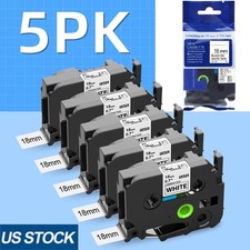 5PK TZE-241 Tape 18mm Laminated White Compatible for Brother P-Touch US seller