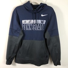 Nike Penn State Nittany Lions On Field Pullover Hoodie Men  s Sz M Navy Gray NCAA