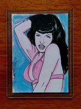 2014 Leaf Bettie Page Collection Artist Sketch Card 1/1 by Jason Hughes #8