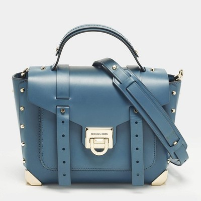 Michael Kors Henkeltasche Manhattan mittelblau Leder