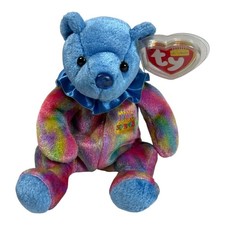 Ty Beanie Babies Birthday Bear September Rainbow Plush Stuffed Animal Retired