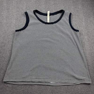 White Stag Women's Black Stripe Ribbed Cotton Tank Top XXL 2XG 20 WL19T100SA