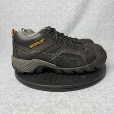CAT Men's 7 Black Leather Argon Composite Toe Work Shoes Lace Up Comfort LB2-14