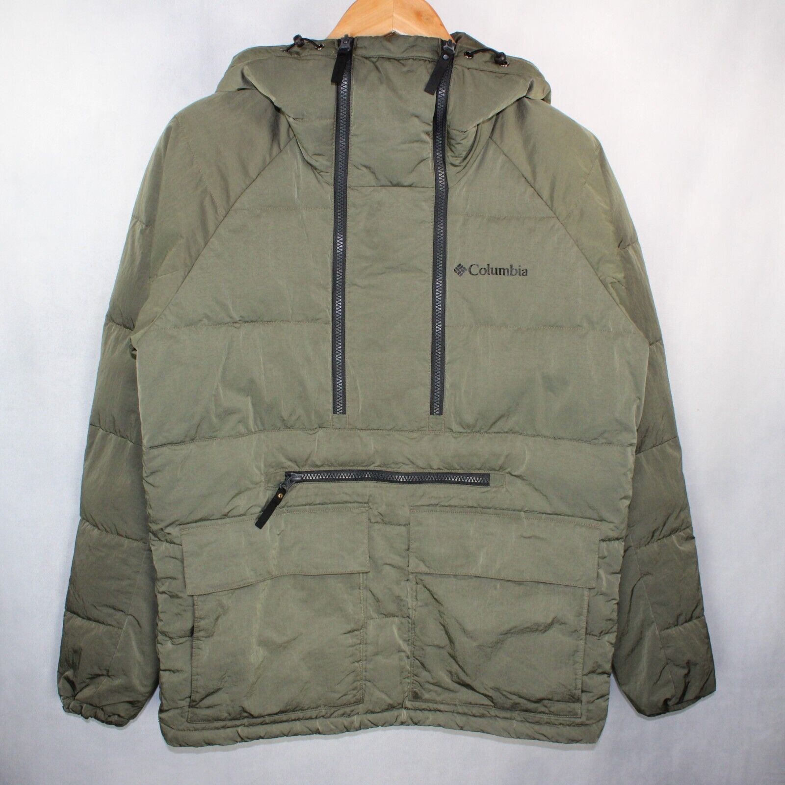 Columbia Men's Omni-Heat Thermal Kings Crest Pullover Jacket in Khaki Size Small