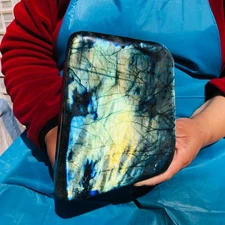 7.45LB Natural Labrador Moonstone Quartz Crystal Free Form Mineral Specimen