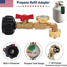 1Lb To 20Lb Tank Propane Refill Adapter With Gauge And ON-Off Control Valve US