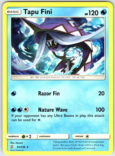 Tapu Fini 53/236 Non Holo Near Mint SM - Unified Minds Pokemon