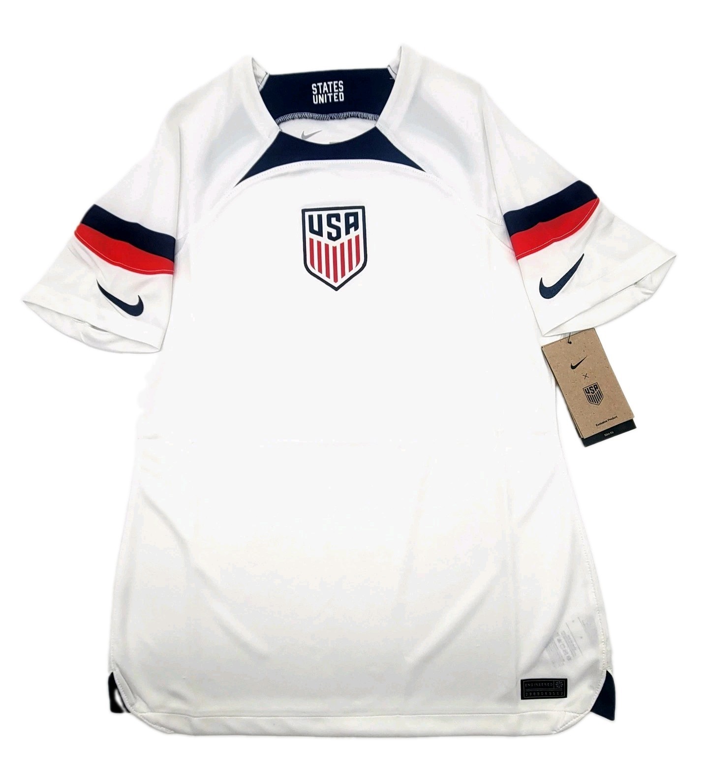 Nike USMNT 22/23 Home Breathe Stadium Blank Jersey White Women's S NWT
