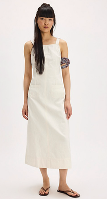 knee length dresses for ladies CLOUD PETAL WHITE DENIM MIDI DRESS main image 0