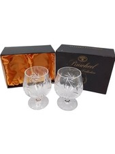 Bohemia Crystal Pinwheel Brandy Glasses Set of 2 in Box - Z#5036