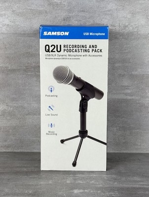 Samson SAQ2U USB/XLR Dynamic Microphone With Accessories NEW OPEN BOX