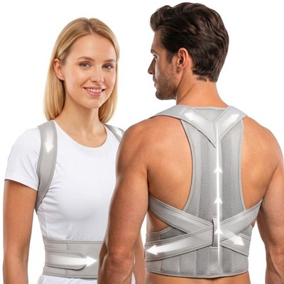 Adjustable Posture Corrector Back Brace for Men & Women   Upper Back & Should...