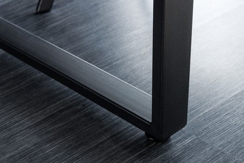 Moderner Esstisch LOFT 160cm Eichenholz-Design schwarze Metallbeine Kufengestell - Bild 11 von 12