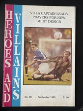 Heroes And Villains No 26 September 1993 - Aston Villa Fanzine Magazine