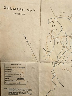 Gulmarg map Kashmir dated feb1916 4120.1000.scale 6 inches=1 mile