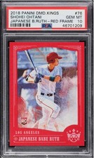 2018 Diamond Kings Shohei Ohtani Japanese Babe Ruth Red Frame RC SP PSA 10
