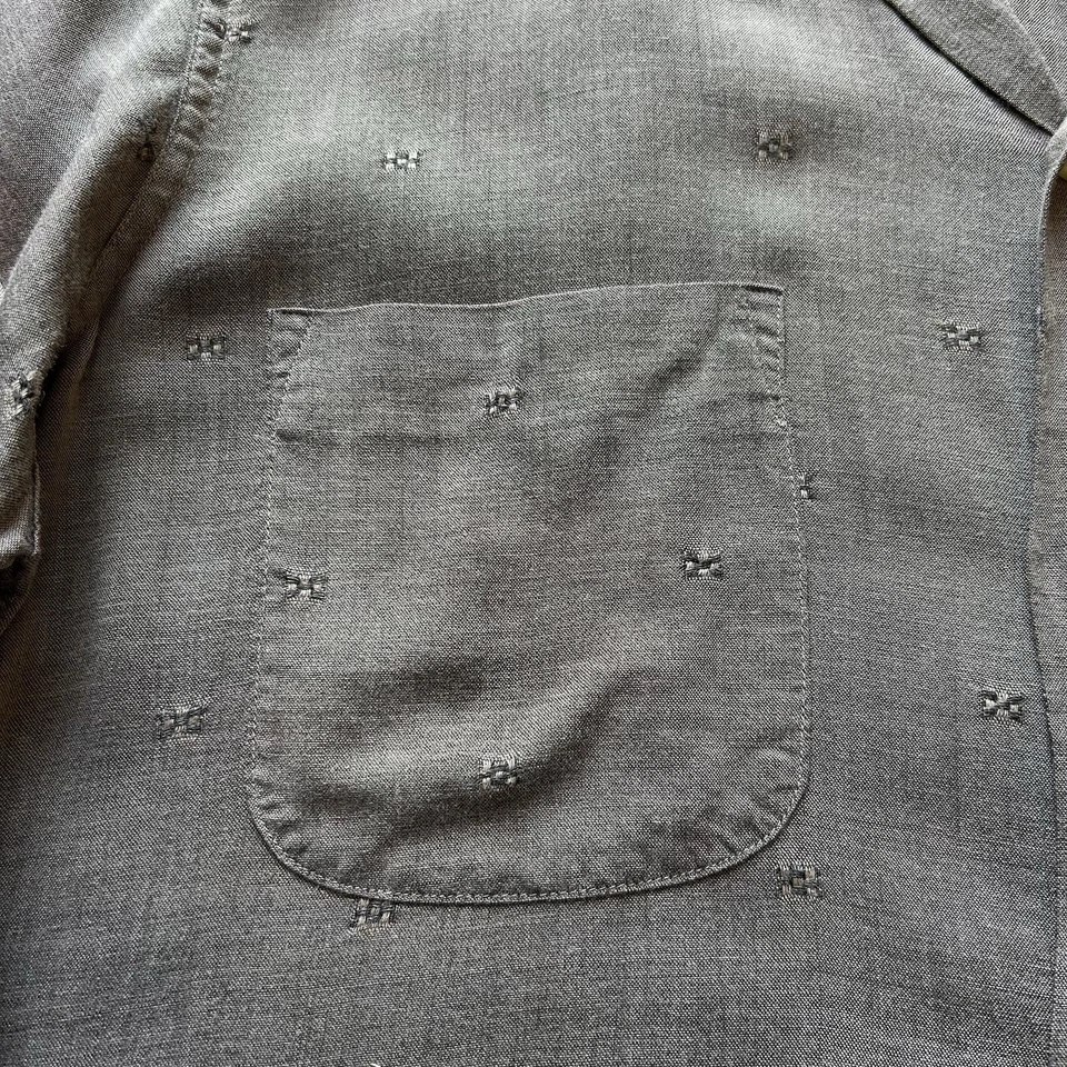 Vintage 1950s Donegal Patterned Rayon Loop Collar Shirt Sz M - Image 4 of 4