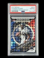2022 Panini Mosaic Shannon Sharpe Overdrive White Mosaic /25  #OS-22 Broncos HOF