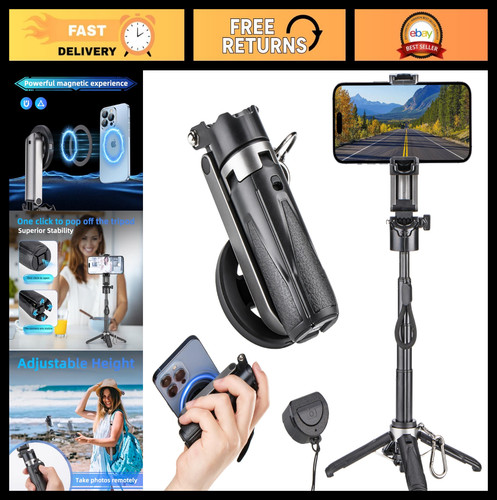 Portable Tripod Stand for iPhone & Android, Extendable Selfie Stick with Remote,