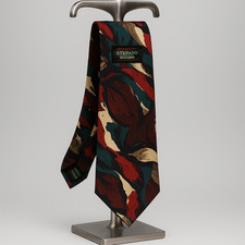 Stefano Milano Hand Made in Italy 100 Silk Abstract Art Tie Multicolor 547