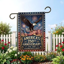 America 250th Birthday Garden Flag 1776-2026 Patriotic USA Banner 4th of July