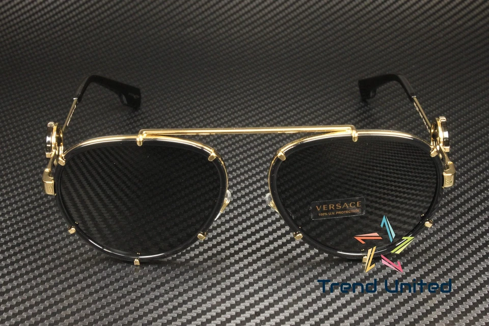 VERSACE VE2232 143887 Black Dark Grey 61 mm Women's Sunglasses - Image 3 of 4