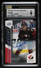 2020-21 Upper Deck Team Canada Juniors Autos Quinton Byfield CSG 9 Mint Auto b9z