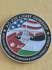 AC-235 Light Gunship Challenge Coin ATK King Abdullah II Design 2014 Milestone
