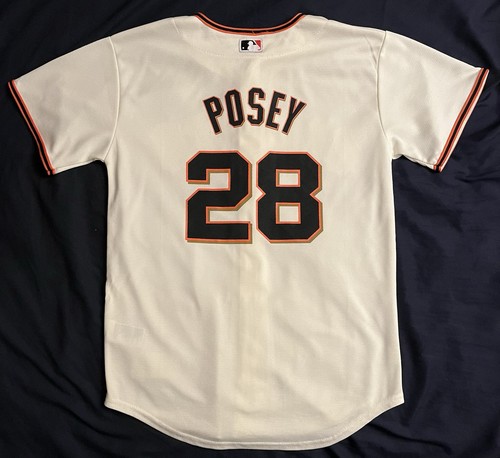 Majestic SF Giants Buster Posey #28 Jersey Youth Large L-G-G-14/16 Cream - Picture 2 of 3