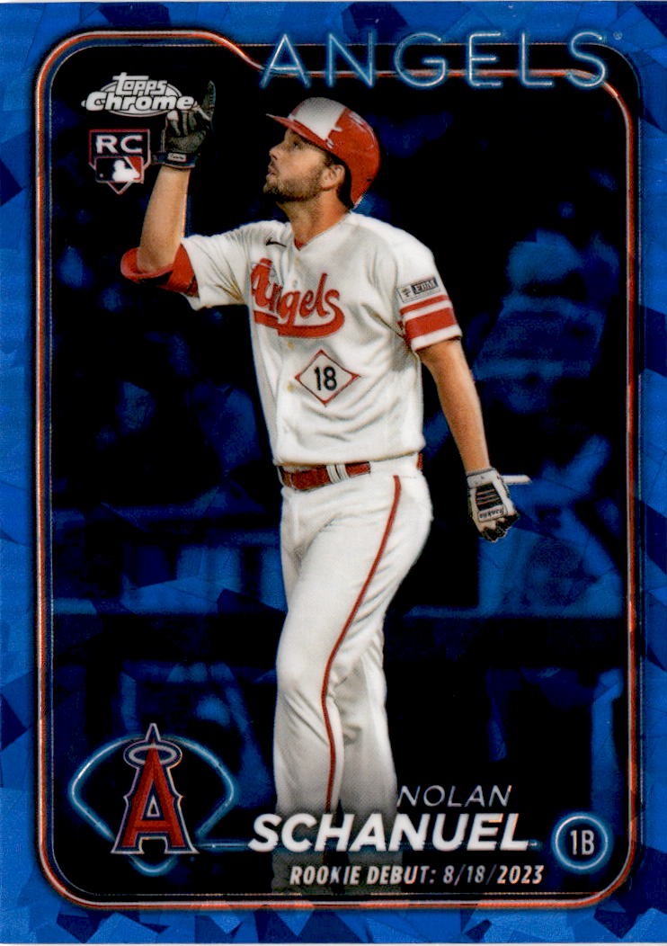 2024 Topps Chrome Update Sapphire #USCS193 Nolan Schanuel Los Angeles Angels