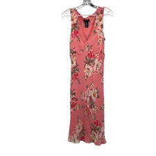 Jones New York Signature Silk Blend Floral Midi Slip Dress Pink/Multi Size10