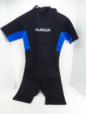 New Aunua Wetsuit Short Sleeve Shorts Black Blue Kids Size US 16 3mm Neoprene