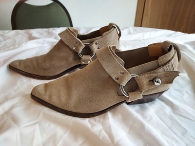 RAG & BONE Westin Harness Ankle Boot Womens 8.5 Sand Suede Western Bootie 38.5