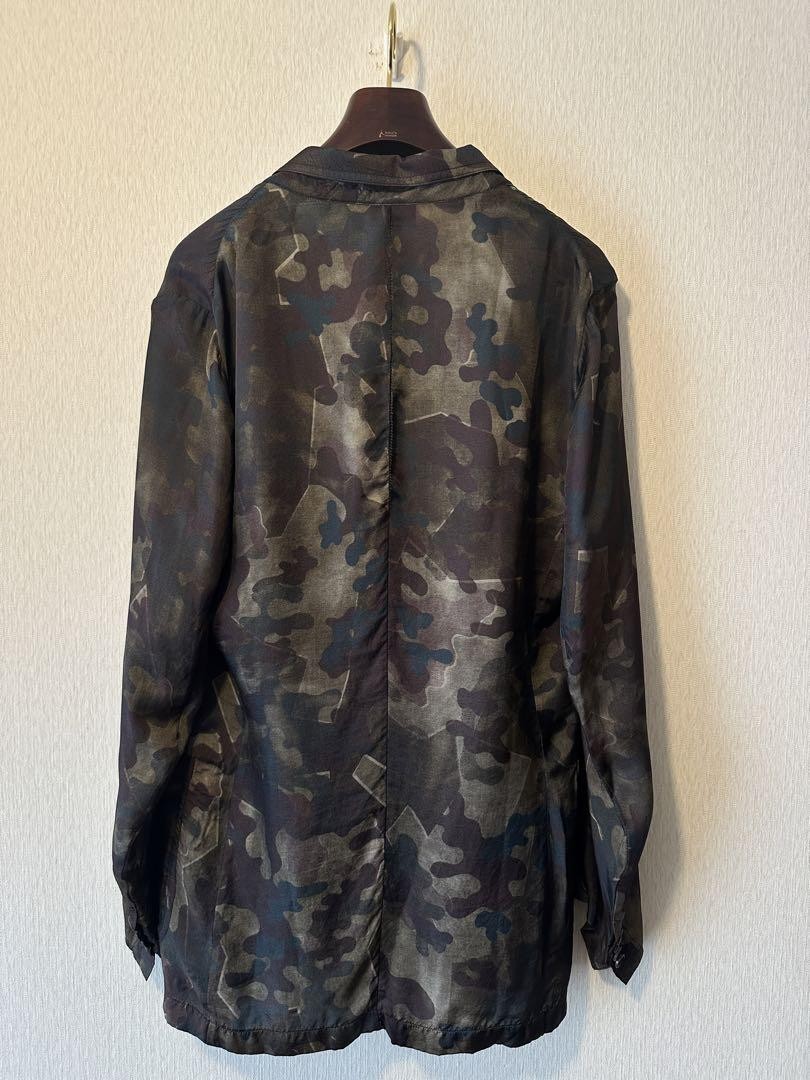 DRIES VAN NOTEN ヘフラムアシンメトリックラッフスカト Dries Van Noten Camo Tailored Jacket Rayon Size 48 Auth From