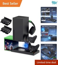 Ultimate Xbox Series X Cooling Stand with Dual Chargers Headset Holder - Black