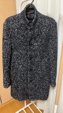 MK MICHEL KLEIN Black & White Tweed Coat Size 46 (M) - Italian Fabric