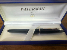 Waterman  Carene Black ( Medium Nib ) Fountain Pen Chrome Trim with  Box