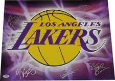 Trevor Ariza Brown Farmar Odom Powell Hand Signed Auto 16x20 Photo lakers Logo