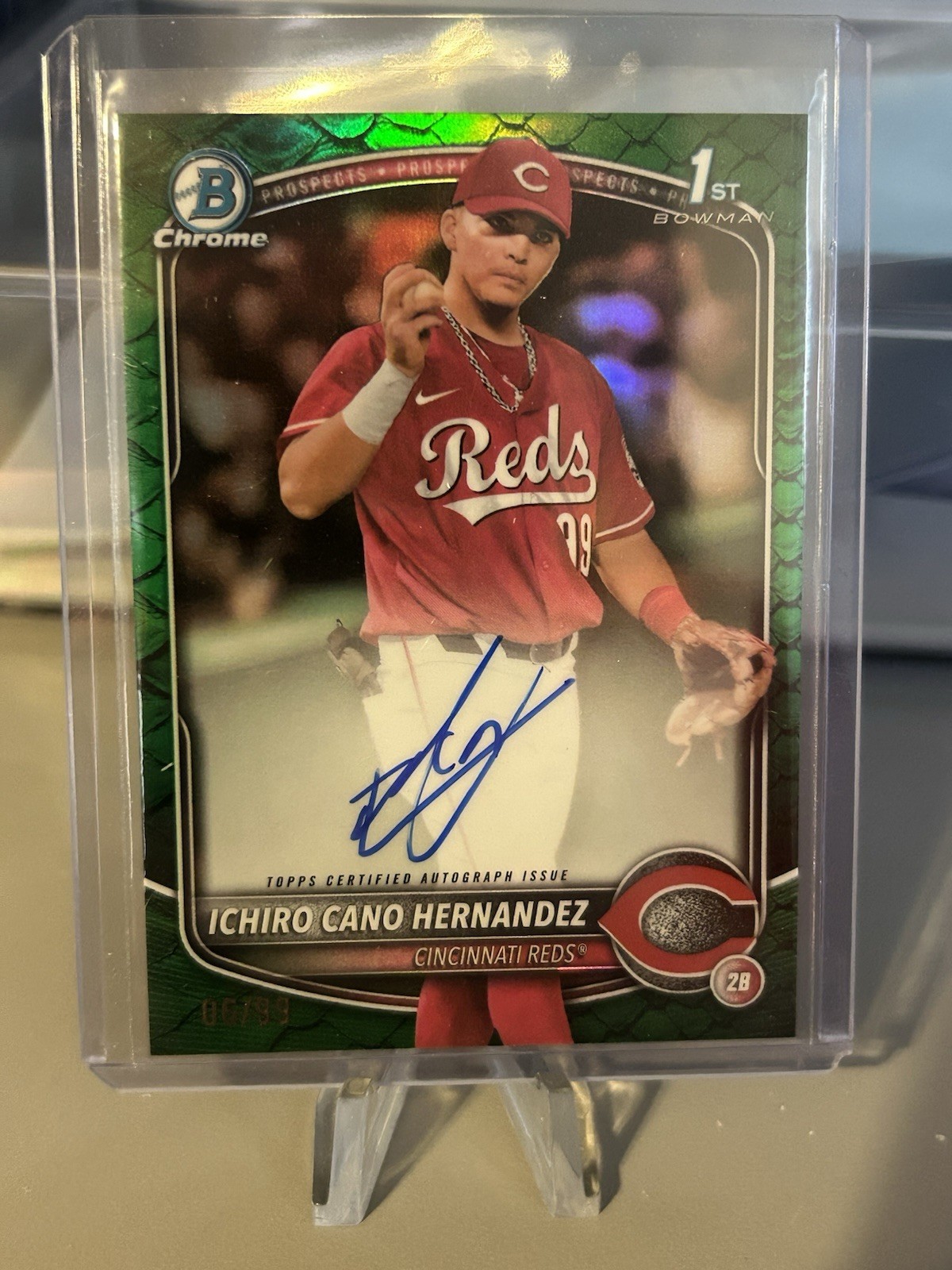 2025 Bowman 1st Chrome #CPA-IC Ichiro Cano Hernandez RC /99 Green Reptilian Auto