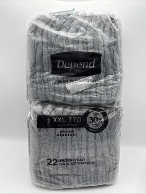Depend Fresh Protection Incontinence Underwear for Men XXL 22 Count