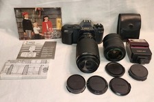 VTG Canon T50 35mm Film Camera 75-200mm Lens 244T Speedlite Flash Japan