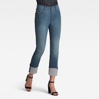 G-Star, Damen, Jeans, Noxer High Straight Wmn, Blau Worn In Gravel, W27 L32