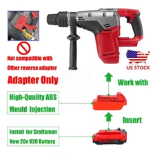 Adapter for New Craftsman 20V V-20 Red Battery to Power for Milwaukee M18 Tools