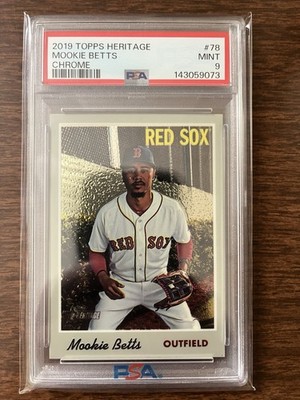 2019 Topps Heritage Chrome Mookie Betts PSA 9 443/999 Red Sox HOF Dodgers