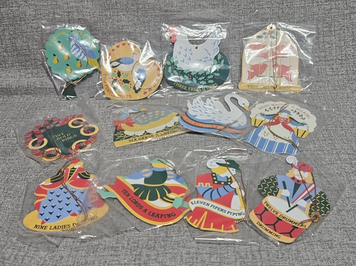 Lenox China TWELVE DAYS OF CHRISTMAS - Ornament Set - 12pcs - N/O