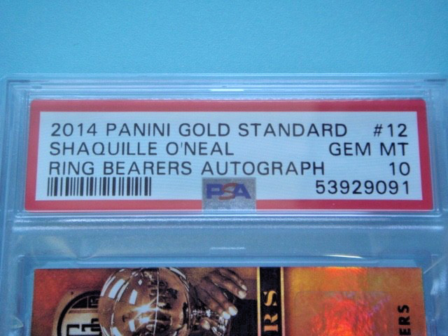 2014 Gold Standard Shaquille O'neal Champion Ring Bearers Auto /25 PSA 10 POP 1 view 3