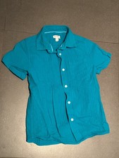 Cat Jack Kids Aqua Button Down Shirt Size Medium 8T